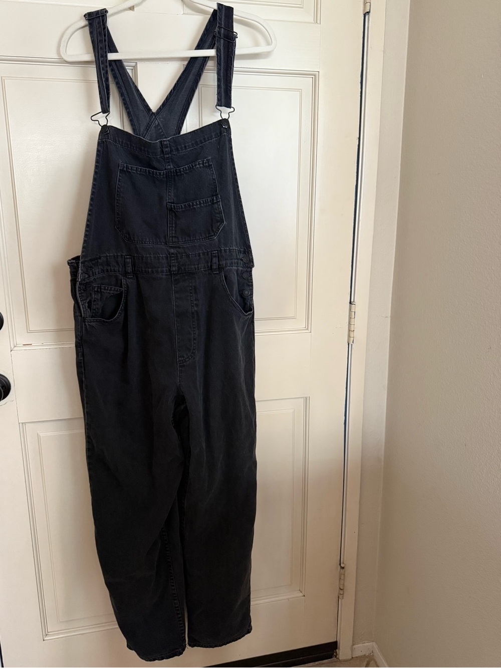 Free People We the Free Ziggy Black Denim Overalls Jumpsuit